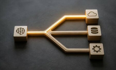 Programmatore verifica il comportamento di un'applicazione interattiva su computer e tablet.
