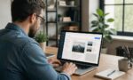 Redattore digitale lavora alla pubblicazione di un articolo su un sito web